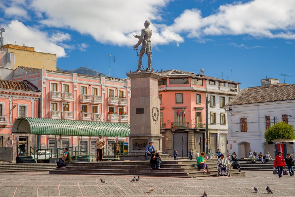 On a nice day, you can find people relaxing and socializing in most plazas in Quito