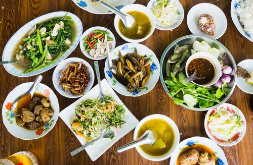 Traditional Myanmar lunch