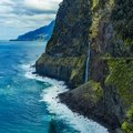 Ponta do Poiso waterfall on the north coast of the Madeira, Portugal