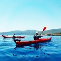 Kayaking on the deep blue waters of the Aegean