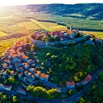 The medieval hilltop town of Motovun