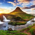 Kirkjufell's landscape and waterfalls on the west coast