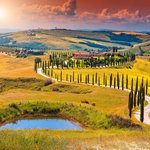 A walking path through the Tuscan countryside