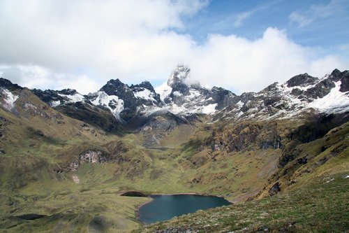 View of the mountains in the Lares Valley