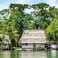 Stilted houses along the Rio Dulce