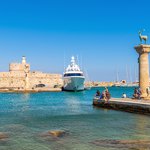 Mandraki port in Rhodes