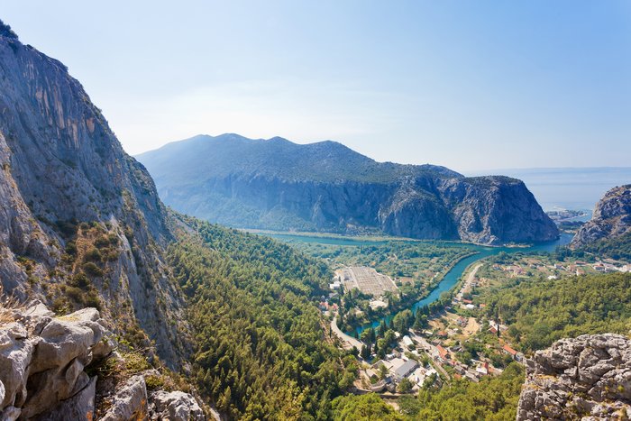 The village of Omis at the mouth of the Cetina River, Croatia's adventure capital