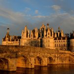Sunset on Chambord castle in Loire Valley