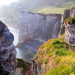 Coastal landscape near Etretat village in Normandy