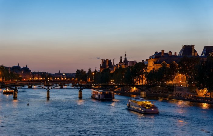 Pont des Arts with Palais Royal and Musee D'orsay