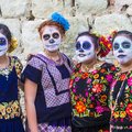 Women made up as the iconic La Calavera Catrina