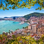 View over Split, the Adriatic Sea, and Marjan Hill in the distance