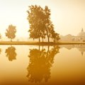 Temple above the lake, Lumbini, Nepal
