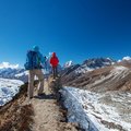 Hikers en route to Everest Base Camp in the Everest region, one of Nepal's most famous treks