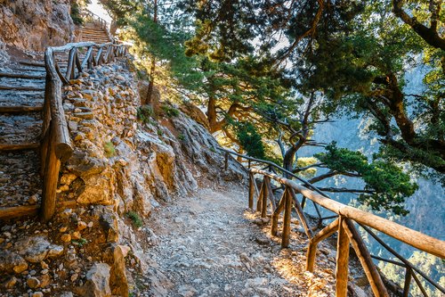 Samaria Gorge pathway in Crete