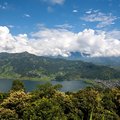 The city of Pokhara along Phewa Lake