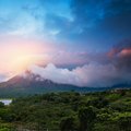 Storm clouds over Arenal volcano
