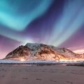 A Northern Lights display in the Lofoten Islands