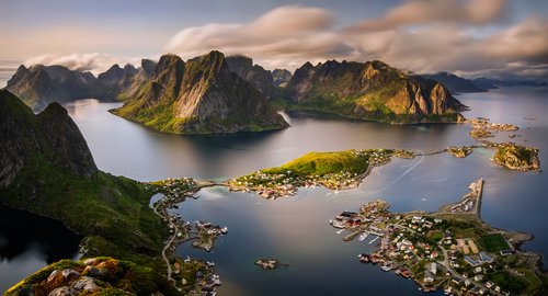 Aerial view of the Lofoten Islands