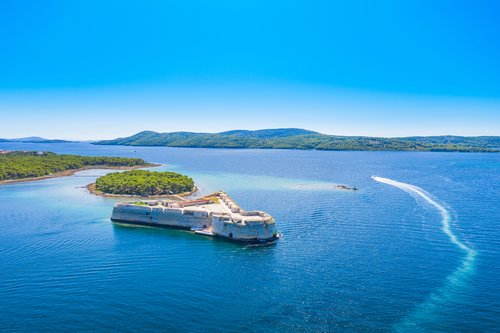 Saint Nicholas fortress in the bay of Sibenik