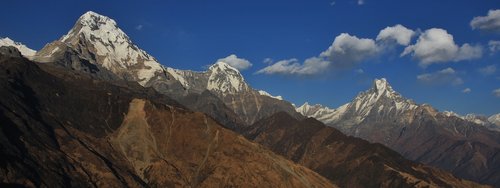 A view of the Annapurnas from Muldai Peak