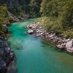 The Soča River in Kobarid, Slovenia