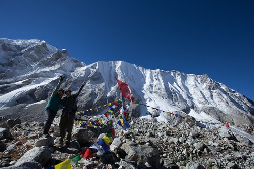 Trekkers on the Larkya Pass, September 2016