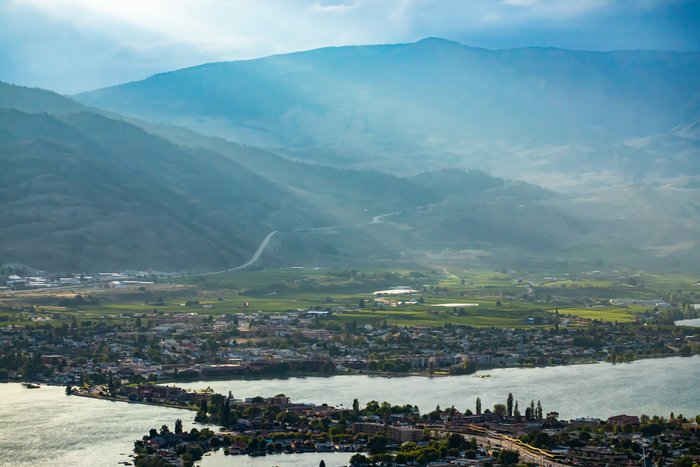 The lakes and mountains of the Okanagan Valley, British Columbia's wine region