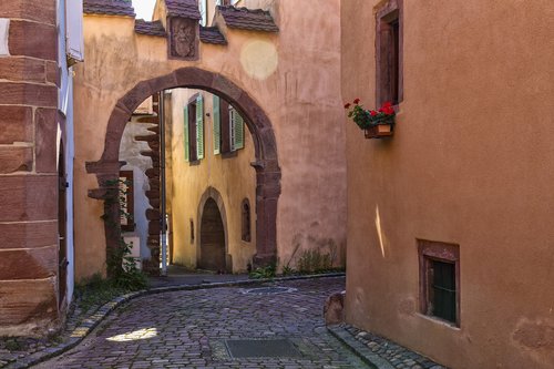 Medieval streets in Kaysersberg in Alsace
