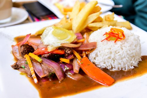 Lomo Saltado - a Peruvian stir-fry and one of the most popular foods of Peru