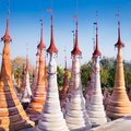 Colorful pagodas in Indein village