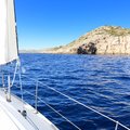 Sailing in the Adriatic Sea off the coast of Croatia