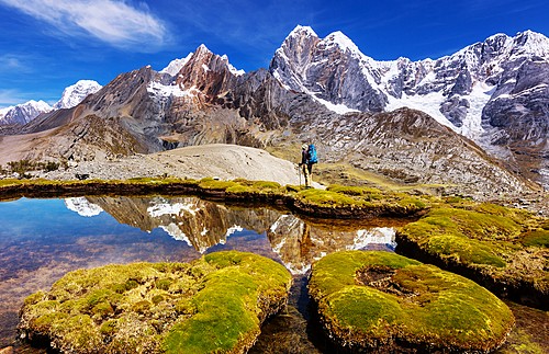 Incredible mountain ranges in Cordillera Huayhuash, Peru
