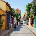 Street scene in the historic old city of Cartagena