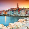 The stunning old town of Rovinj along the coast of Istria
