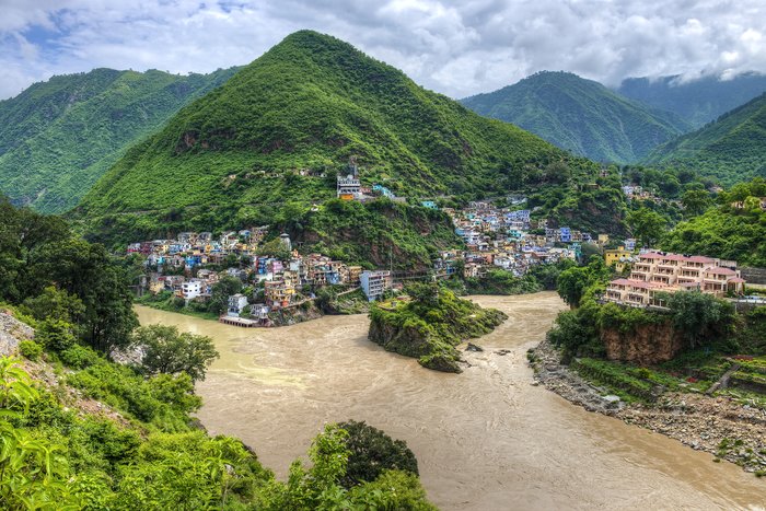 Two rivers (Bhagirathi and Alaknanda) merge to create the Ganges