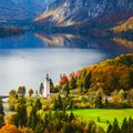 Admire the fall foliage that line the banks of Lake Bohinj