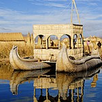 Reed boats on Lake Titicaca 