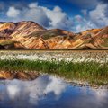 The incredible skies of Iceland reflected in the crystal water 