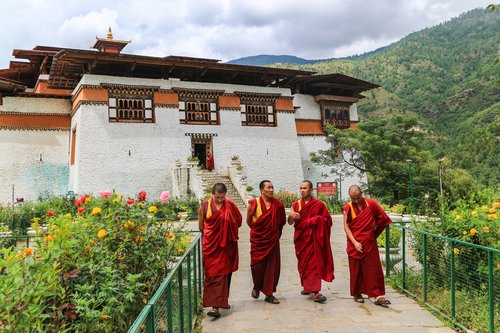 Monks in Bhutan