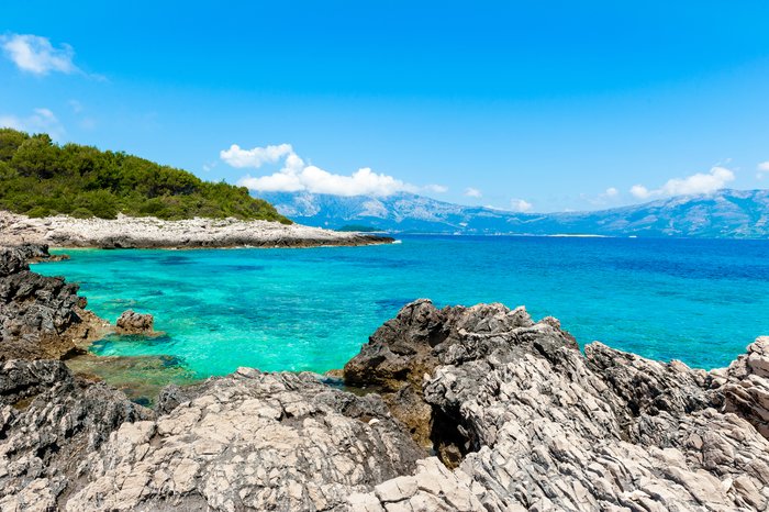 A rocky shore on Korčula