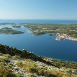 View of Korčula from atop Mt. Ilija on the nearby Pelješac peninsula