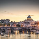 Sant`Angelo Bridge and St. Peter's Basilica