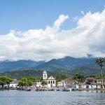 View of historic Paraty from the water