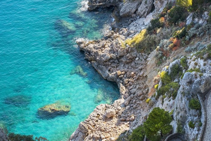 Blue waters of the Amalfi Coast