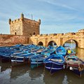 Boats in the harbor at Essaouira