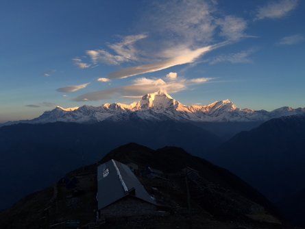 Just above the Khopra teahouse, looking West toward Dhaulagiri during sunrise