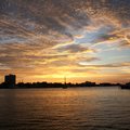 View of Cartagena's marina at sunset