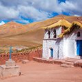Straw-roofed church at Machuca Village