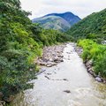 River crossing on the trek from Pongo to La Paz